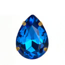 Teardrop Colorful Glass Sew On Rhinestones With Gold Claw Handicrafts sew on Stones For Garment clothing accessories