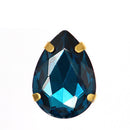 Teardrop Colorful Glass Sew On Rhinestones With Gold Claw Handicrafts sew on Stones For Garment clothing accessories