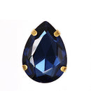 Teardrop Colorful Glass Sew On Rhinestones With Gold Claw Handicrafts sew on Stones For Garment clothing accessories