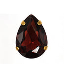 Teardrop Colorful Glass Sew On Rhinestones With Gold Claw Handicrafts sew on Stones For Garment clothing accessories