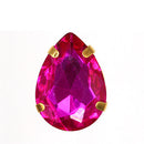 Teardrop Colorful Glass Sew On Rhinestones With Gold Claw Handicrafts sew on Stones For Garment clothing accessories