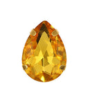 Teardrop Colorful Glass Sew On Rhinestones With Gold Claw Handicrafts sew on Stones For Garment clothing accessories