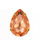 Teardrop Colorful Glass Sew On Rhinestones With Gold Claw Handicrafts sew on Stones For Garment clothing accessories