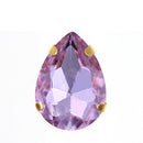 Teardrop Colorful Glass Sew On Rhinestones With Gold Claw Handicrafts sew on Stones For Garment clothing accessories