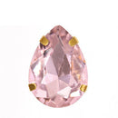 Teardrop Colorful Glass Sew On Rhinestones With Gold Claw Handicrafts sew on Stones For Garment clothing accessories