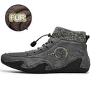 2021 Men Winter Boots Fashion Leather Boots Men Autumn Winter Snow Casual Shoes Men Outdoor Light Ankle Antislip Warm Zapatos