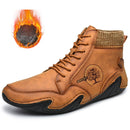 2021 Men Winter Boots Fashion Leather Boots Men Autumn Winter Snow Casual Shoes Men Outdoor Light Ankle Antislip Warm Zapatos