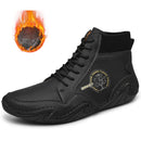 2021 Men Winter Boots Fashion Leather Boots Men Autumn Winter Snow Casual Shoes Men Outdoor Light Ankle Antislip Warm Zapatos
