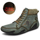 2021 Men Winter Boots Fashion Leather Boots Men Autumn Winter Snow Casual Shoes Men Outdoor Light Ankle Antislip Warm Zapatos