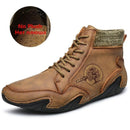 2021 Men Winter Boots Fashion Leather Boots Men Autumn Winter Snow Casual Shoes Men Outdoor Light Ankle Antislip Warm Zapatos