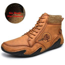 2021 Men Winter Boots Fashion Leather Boots Men Autumn Winter Snow Casual Shoes Men Outdoor Light Ankle Antislip Warm Zapatos