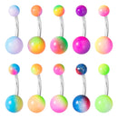1-10PCs Colorful Acrylic Belly Bars Pircing Navel Ring Stud Women Piercing Belly Button Surgical Steel Post Sexy Piercings 14G