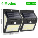 228 144 LED Solar Light Outdoor Solar Lamp PIR Motion Sensor Wall Light Waterproof Solar Powered Sunlight for Garden Decoration