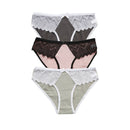 3PCS New Cotton Panties Women Comfortable Underwears Sexy Low-Rise Underpants Female Lace Lingerie Briefs Skin-friendly