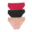 3PCS New Cotton Panties Women Comfortable Underwears Sexy Low-Rise Underpants Female Lace Lingerie Briefs Skin-friendly