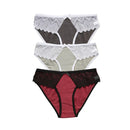 3PCS New Cotton Panties Women Comfortable Underwears Sexy Low-Rise Underpants Female Lace Lingerie Briefs Skin-friendly