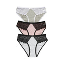 3PCS New Cotton Panties Women Comfortable Underwears Sexy Low-Rise Underpants Female Lace Lingerie Briefs Skin-friendly