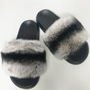 Real fox Fur Slippers Women Home Fluffy Sliders Comfort Furry Summer Flats Sweet Ladies Shoes Female Furry Indoor Flip Flops
