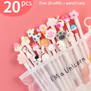 20Pcs/Set Gel Pen Unicorn Pen Stationery Kawaii School Supplies Gel Ink Pen School Stationery Office Suppliers Pen Kids Gifts