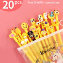 20Pcs/Set Gel Pen Unicorn Pen Stationery Kawaii School Supplies Gel Ink Pen School Stationery Office Suppliers Pen Kids Gifts