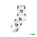 8 Pairs Disney Cartoon Socks Cute Mickey Minnie Daisy Donald Winnie Piglet Print White Funny Harajuku Fashion Kawaii Girl Sock