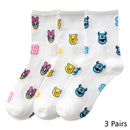 8 Pairs Disney Cartoon Socks Cute Mickey Minnie Daisy Donald Winnie Piglet Print White Funny Harajuku Fashion Kawaii Girl Sock