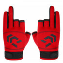 1 Pair Fishing Gloves Women Men Universal Fishing Protection Anti-slip Gloves Three Fingers Outdoor Half Finger Angling Gloves