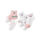 Soft Cotton Breathable Mesh Kids Socks Summer Short Tubes Baby Girls Socks Newborn Baby Boy Happy Socks Infant Clothing 5Pairs