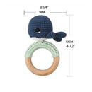 1pc Wooden Crochet Bunny Rattle Toy BPA Free Wood Ring Baby Teether Rodent Baby Gym Mobile Rattles Newborn Educational Toys