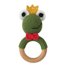 1pc Wooden Crochet Bunny Rattle Toy BPA Free Wood Ring Baby Teether Rodent Baby Gym Mobile Rattles Newborn Educational Toys