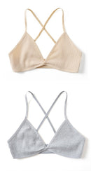 2 PCS Comfort Cotton Bra For Women French Style Bralette Deep V Triangle Cup Bralet Underwear Wireless Lingerie Push Up Bras