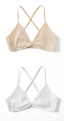 2 PCS Comfort Cotton Bra For Women French Style Bralette Deep V Triangle Cup Bralet Underwear Wireless Lingerie Push Up Bras