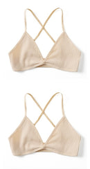 2 PCS Comfort Cotton Bra For Women French Style Bralette Deep V Triangle Cup Bralet Underwear Wireless Lingerie Push Up Bras