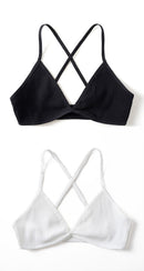 2 PCS Comfort Cotton Bra For Women French Style Bralette Deep V Triangle Cup Bralet Underwear Wireless Lingerie Push Up Bras