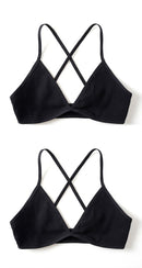 2 PCS Comfort Cotton Bra For Women French Style Bralette Deep V Triangle Cup Bralet Underwear Wireless Lingerie Push Up Bras