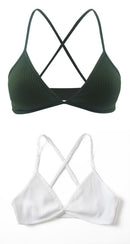 2 PCS Comfort Cotton Bra For Women French Style Bralette Deep V Triangle Cup Bralet Underwear Wireless Lingerie Push Up Bras