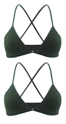 2 PCS Comfort Cotton Bra For Women French Style Bralette Deep V Triangle Cup Bralet Underwear Wireless Lingerie Push Up Bras