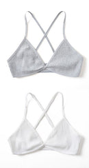 2 PCS Comfort Cotton Bra For Women French Style Bralette Deep V Triangle Cup Bralet Underwear Wireless Lingerie Push Up Bras