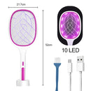 3 IN 1 10/6/4 LED Trap Mosquito Killer Lamp 3000V Electric Bug Zapper USB Rechargeable Summer Fly Swatter Trap Flies Insect