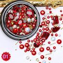 1 Jar Mix Shapes Glitter Diamond Pearls Metal Twisted Bar Beads Frosted Heart Nail Art Rhinestones Gems Decals Manicure DIY Tips