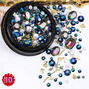 1 Jar Mix Shapes Glitter Diamond Pearls Metal Twisted Bar Beads Frosted Heart Nail Art Rhinestones Gems Decals Manicure DIY Tips