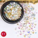 1 Jar Mix Shapes Glitter Diamond Pearls Metal Twisted Bar Beads Frosted Heart Nail Art Rhinestones Gems Decals Manicure DIY Tips