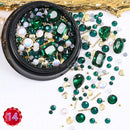 1 Jar Mix Shapes Glitter Diamond Pearls Metal Twisted Bar Beads Frosted Heart Nail Art Rhinestones Gems Decals Manicure DIY Tips