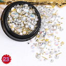 1 Jar Mix Shapes Glitter Diamond Pearls Metal Twisted Bar Beads Frosted Heart Nail Art Rhinestones Gems Decals Manicure DIY Tips