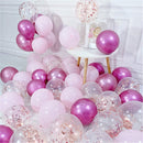 20pcs Pink Silver Confetti balloons Set Chrome metallic ballon Birthday Party Wedding Decoration Wedding Anniversary globals