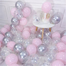 20pcs Pink Silver Confetti balloons Set Chrome metallic ballon Birthday Party Wedding Decoration Wedding Anniversary globals