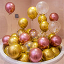 20pcs Pink Silver Confetti balloons Set Chrome metallic ballon Birthday Party Wedding Decoration Wedding Anniversary globals