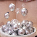20pcs Pink Silver Confetti balloons Set Chrome metallic ballon Birthday Party Wedding Decoration Wedding Anniversary globals