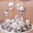 20pcs Pink Silver Confetti balloons Set Chrome metallic ballon Birthday Party Wedding Decoration Wedding Anniversary globals