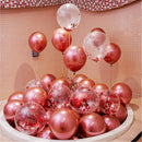20pcs Pink Silver Confetti balloons Set Chrome metallic ballon Birthday Party Wedding Decoration Wedding Anniversary globals